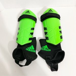 adidas Soccer Shin Guards Stir-up Sock Velcro Adjuster Strap Hard Plastic ⬛️🟩